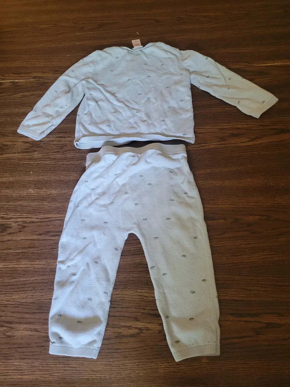 100% Cotton Carter's 24M Dino Blue Knit Sweater and Pants Set